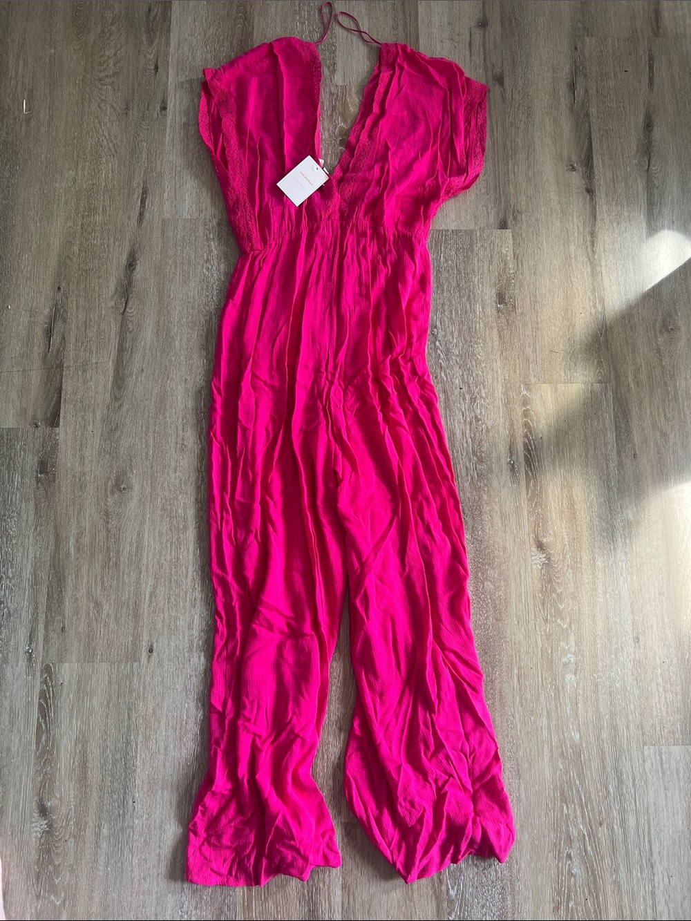Love Tree Hot Pink Wide-Leg Jumpsuit
